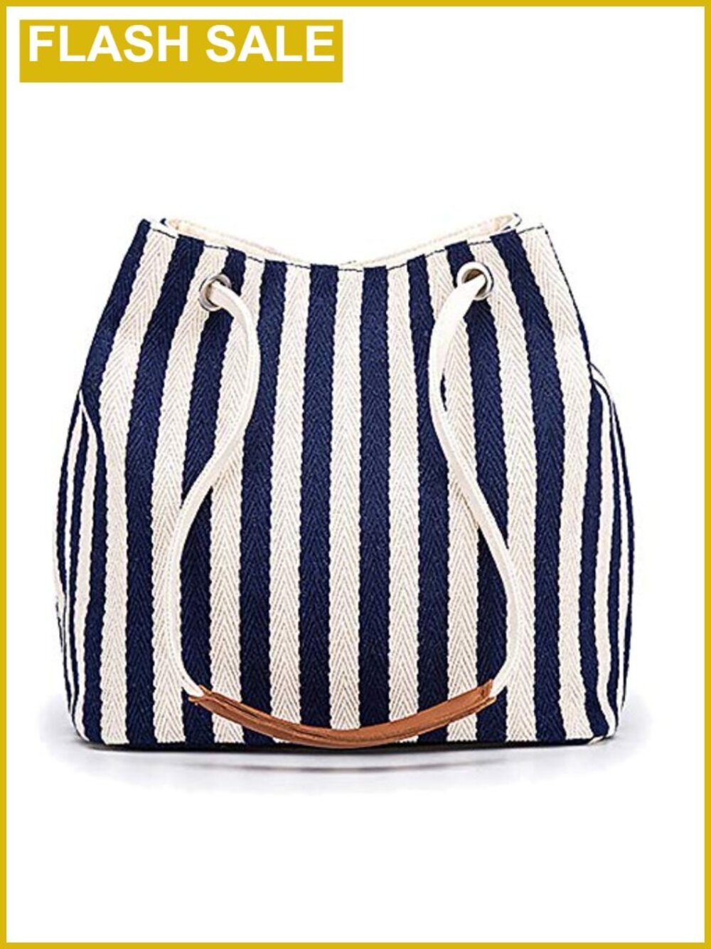 Canvas Striped Hobo Tote Bag with Adjustable Straps, Magnetic Closure, Work